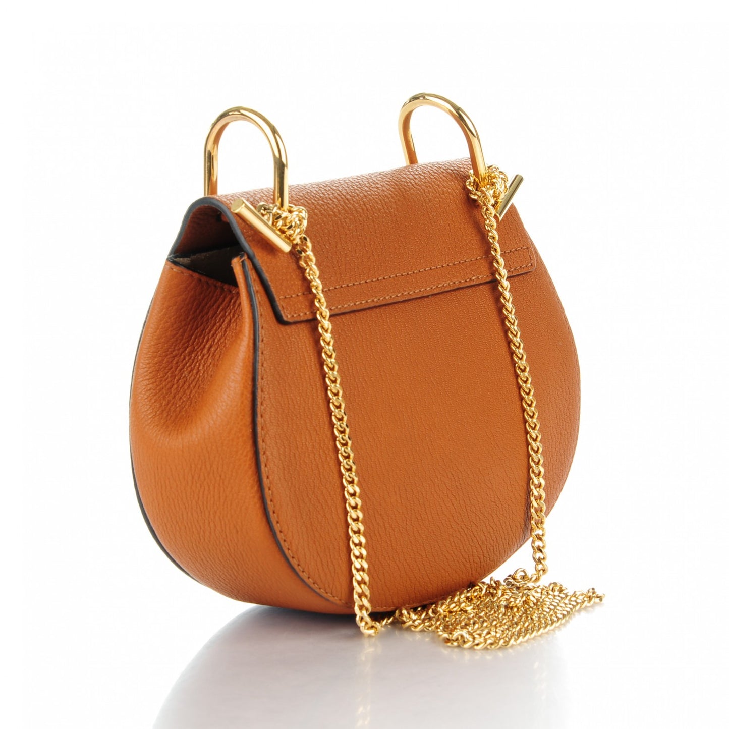 Grained Lambskin Mini Drew Shoulder Bag Caramel