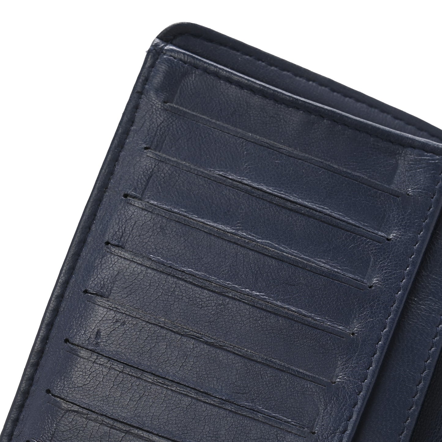 Lambskin Quilted Yen Wallet Blue