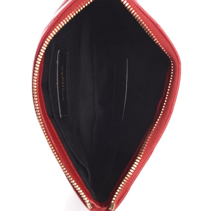 Saint Laurent Calfskin Matelasse Chevron Monogram Pouch Red 5 of 7
