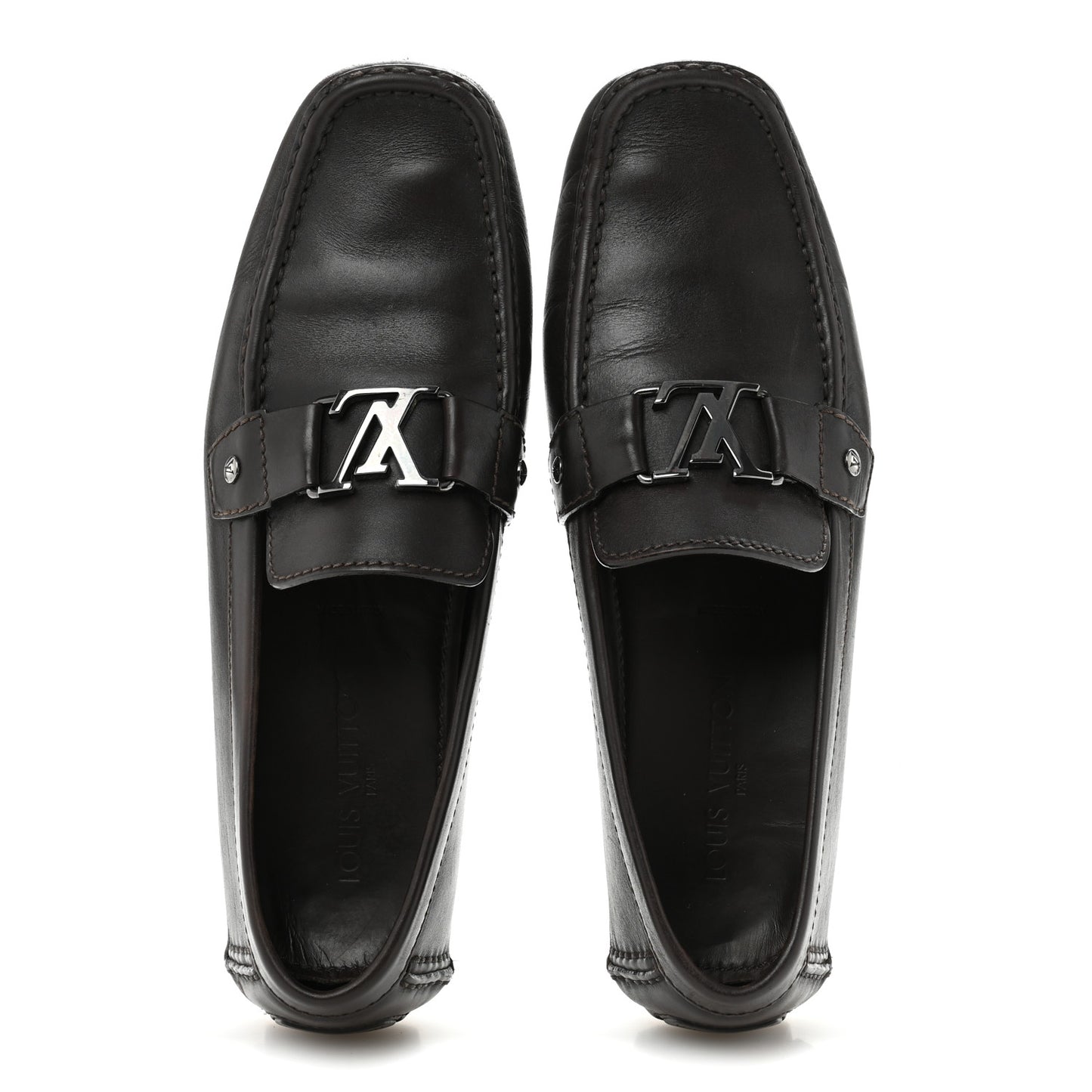 Calfskin Mens Monte Carlo Shoe Moccasin Loafers 10.5 Brown