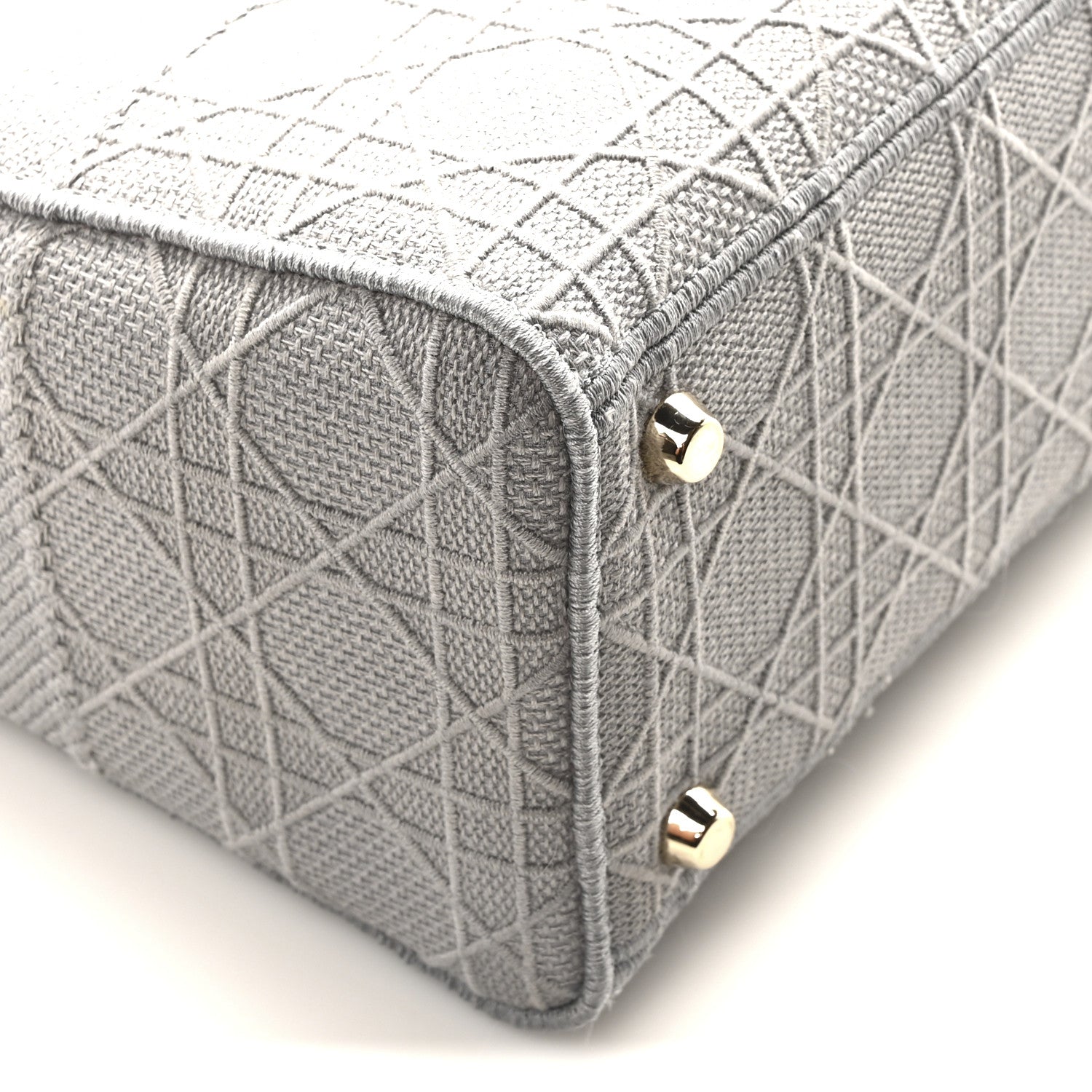 Christian Dior Canvas Embroidered Cannage Lady D-Lite Gray 10 of 11