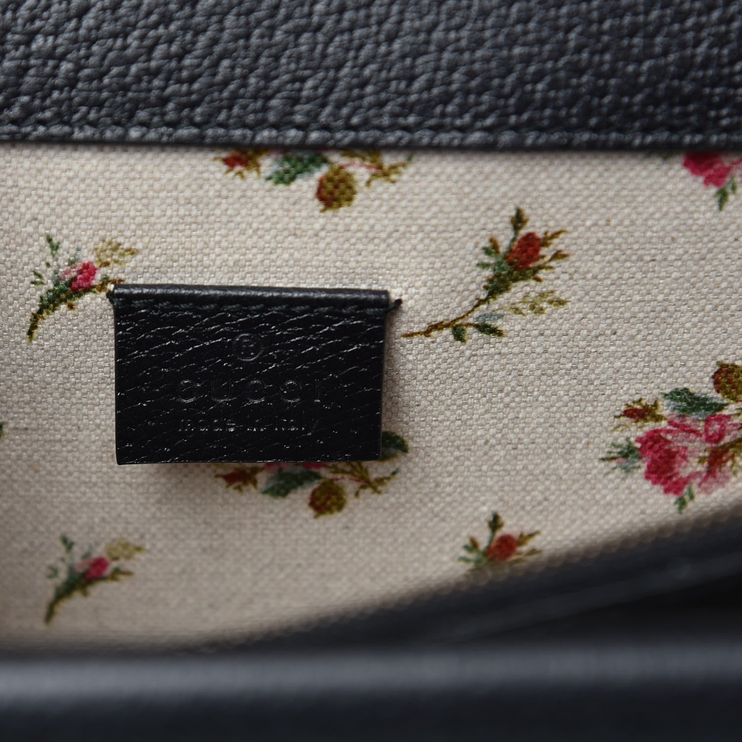 Gucci Calfskin Web Floral Embroidered Medium Dionysus Shoulder Bag Black 6 of 7