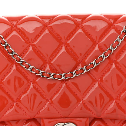 Chanel Patent Quilted Clutch with Chain Flap Dark Pink 8 of 13