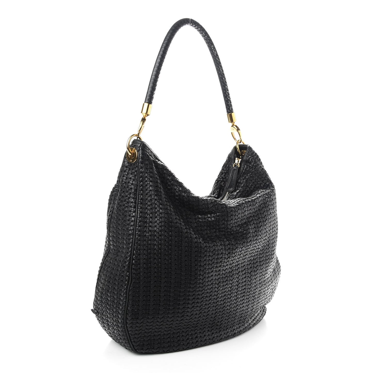 Lambskin Woven Dior Soft Hobo Black