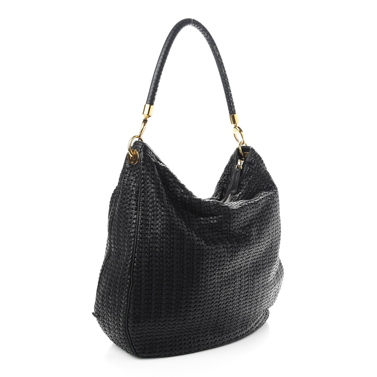 Christian Dior Lambskin Woven Dior Soft Hobo Black 3 of 13