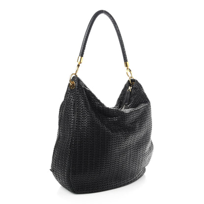 Christian Dior Lambskin Woven Dior Soft Hobo Black 3 of 13