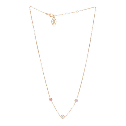 Cartier 18K Pink Gold Diamond Pink Sapphire Cartier D'Amour Station Necklace 3 of 6