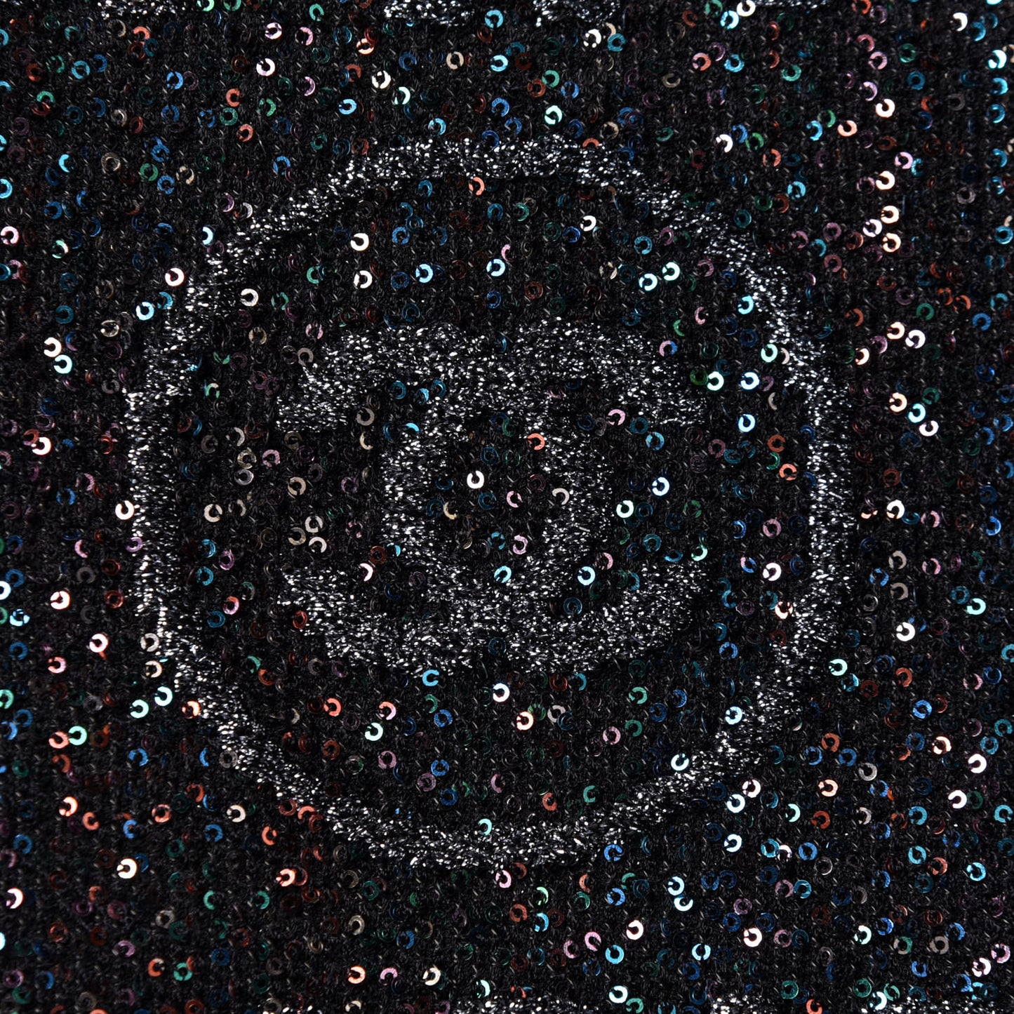 Calfskin Sequin Medium Deauville Tote Black