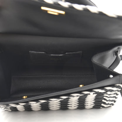 Dolce & Gabbana Calfskin Woven Medium Sicily 58 Satchel Black White 6 of 14
