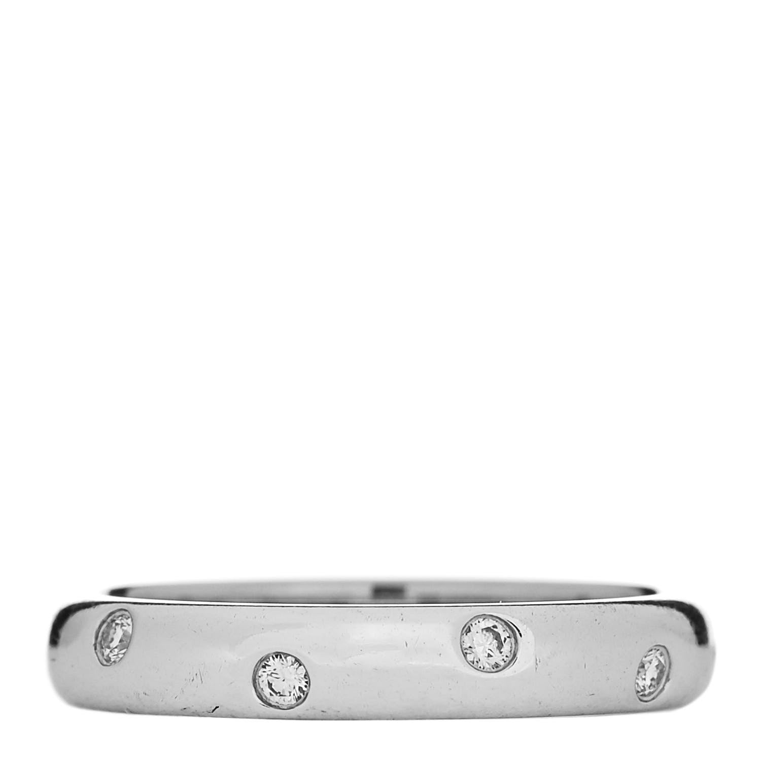 Tiffany Platinum Diamond 3mm Etoile Band Ring 48 4.5 3 of 5