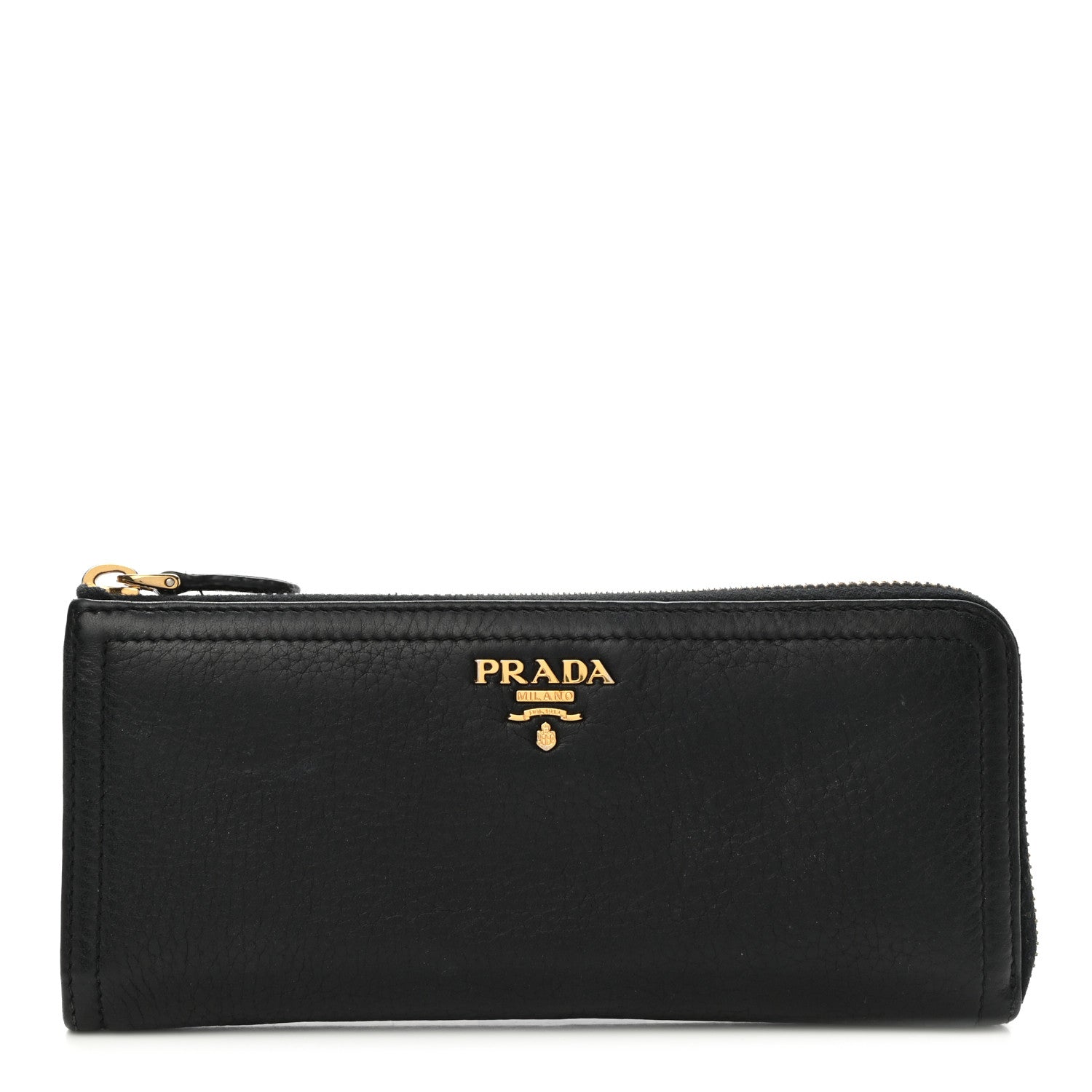 Prada Vitello Daino Zip Around Wallet Black 1 of 6