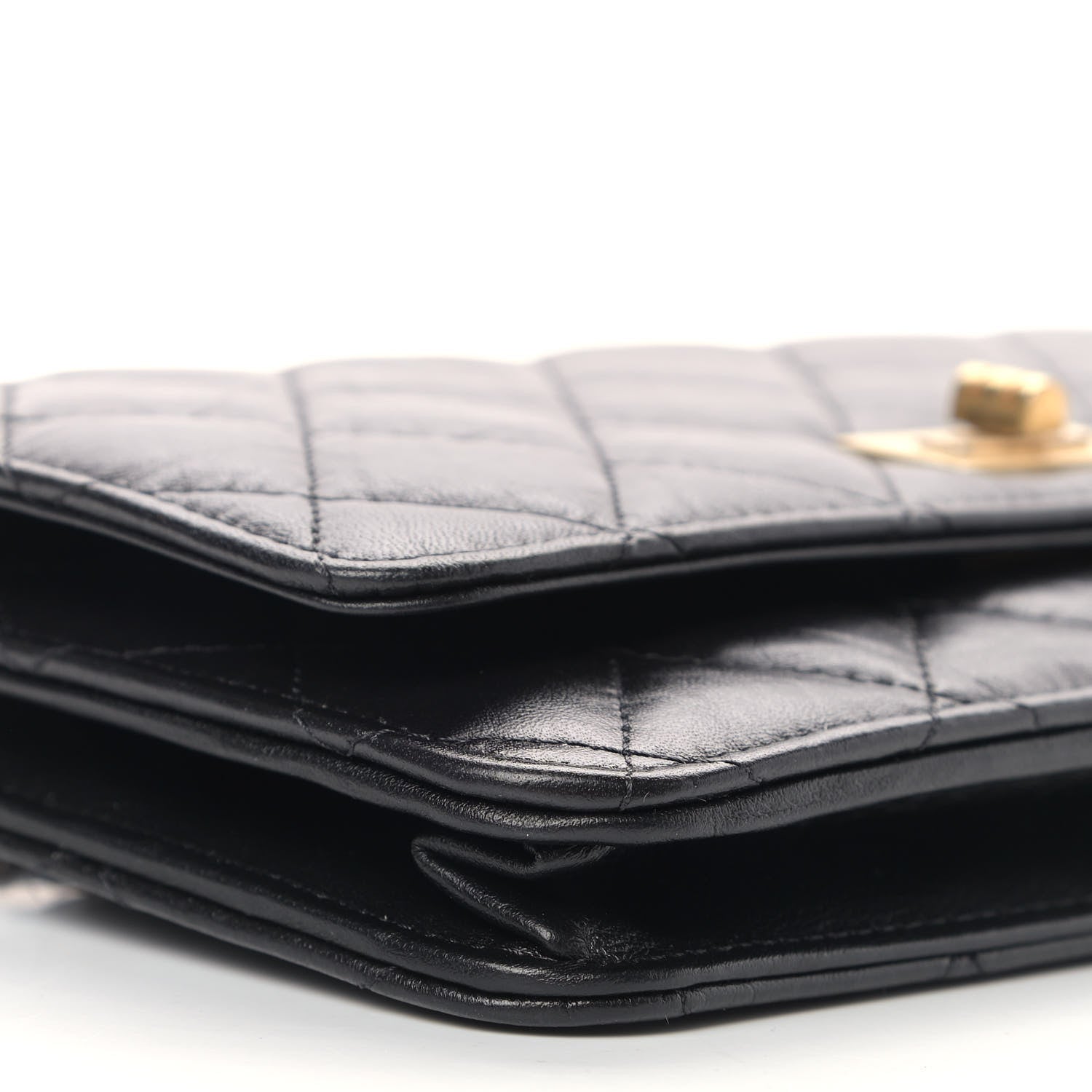 Chanel Aged Calfskin Quilted Reissue Wallet On Chain WOC Black 9 of 11