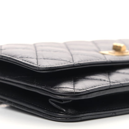 Chanel Aged Calfskin Quilted Reissue Wallet On Chain WOC Black 9 of 11