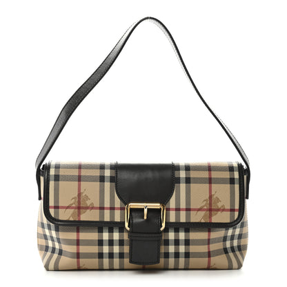 Burberry Haymarket Check Buckle Shoulder Bag Chocolate 1 of 12