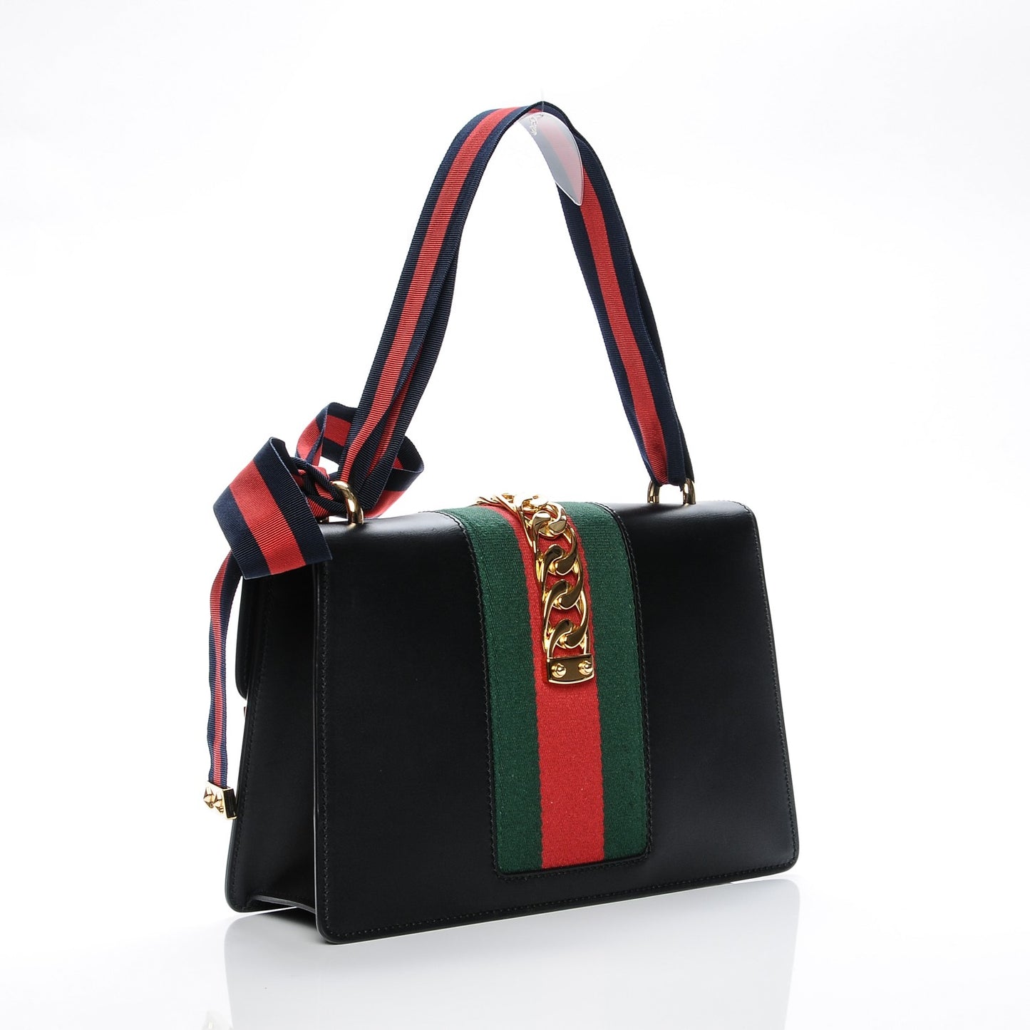 Calfskin Small Sylvie Shoulder Bag Black