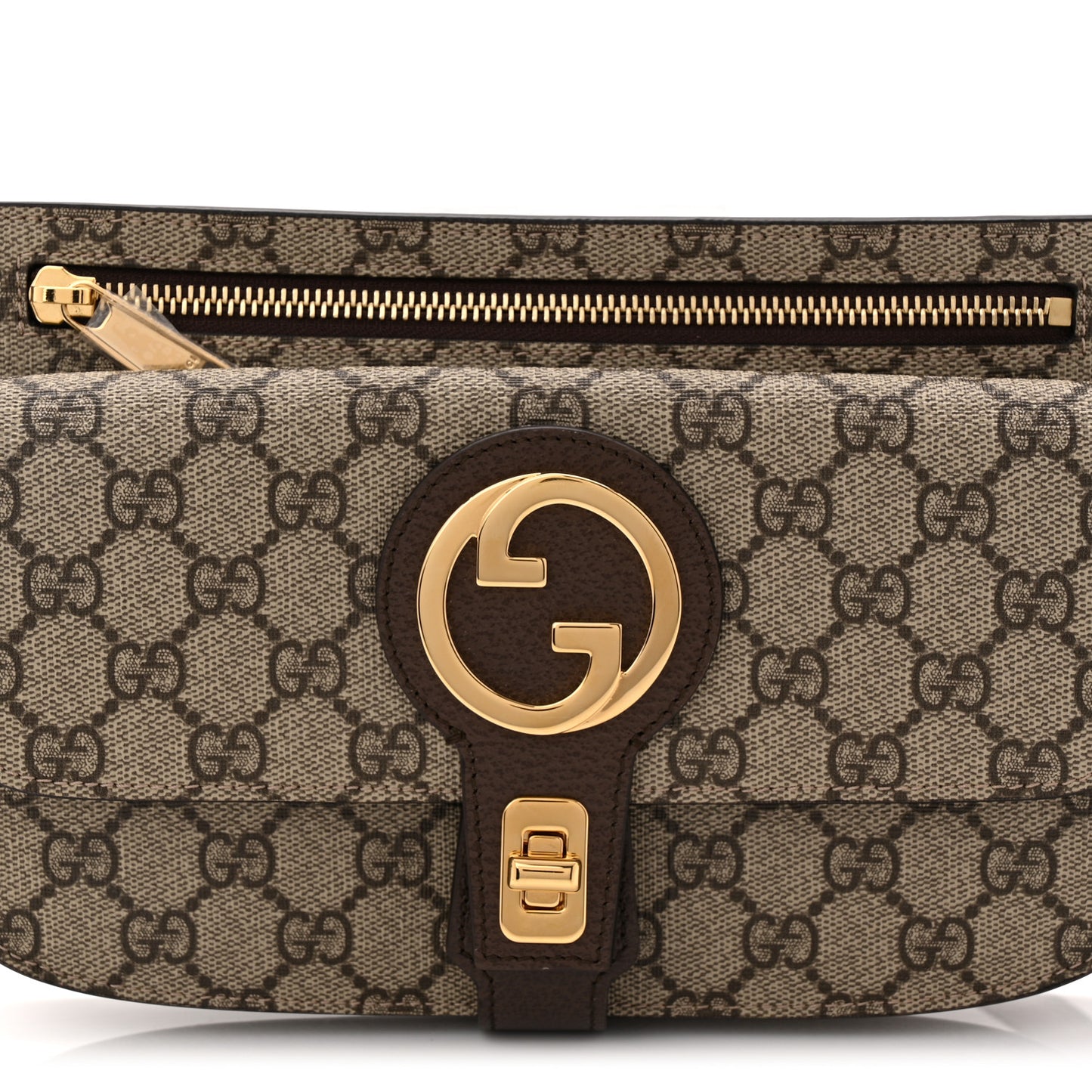 GG Supreme Monogram Textured Dollar Calfskin Blondie Belt Bag Beige Ebony New Acero