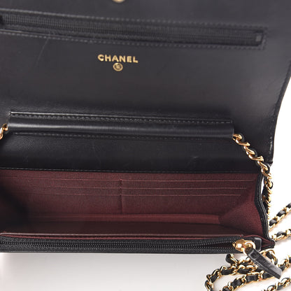 Chanel Lambskin Quilted Wallet On Chain WOC Black 5 of 11