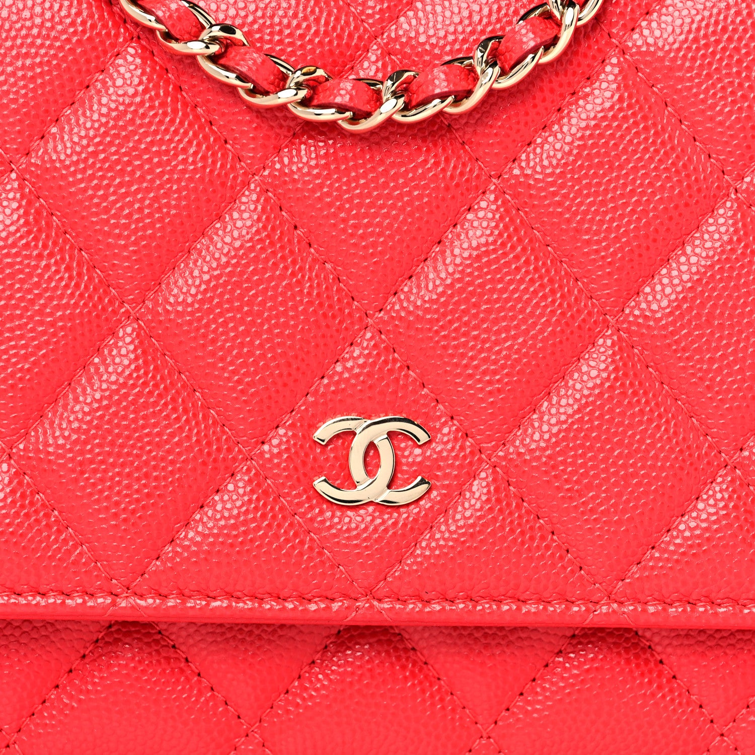 Chanel Caviar Quilted Wallet On Chain WOC Red 8 of 11