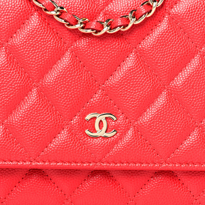 Chanel Caviar Quilted Wallet On Chain WOC Red 8 of 11