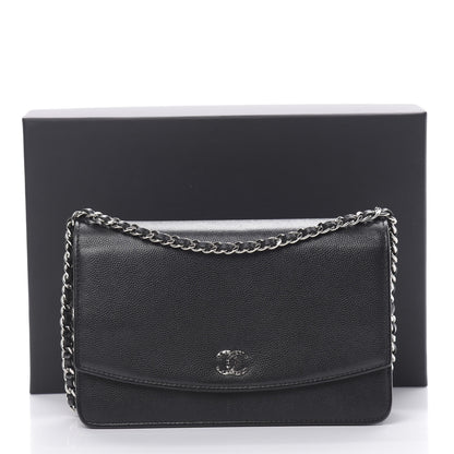 Chanel Caviar Sevruga Wallet On Chain WOC Black 14 of 14
