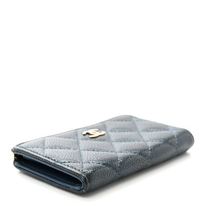 Chanel Caviar Quilted Zipped Key Holder Case Navy 4 of 7