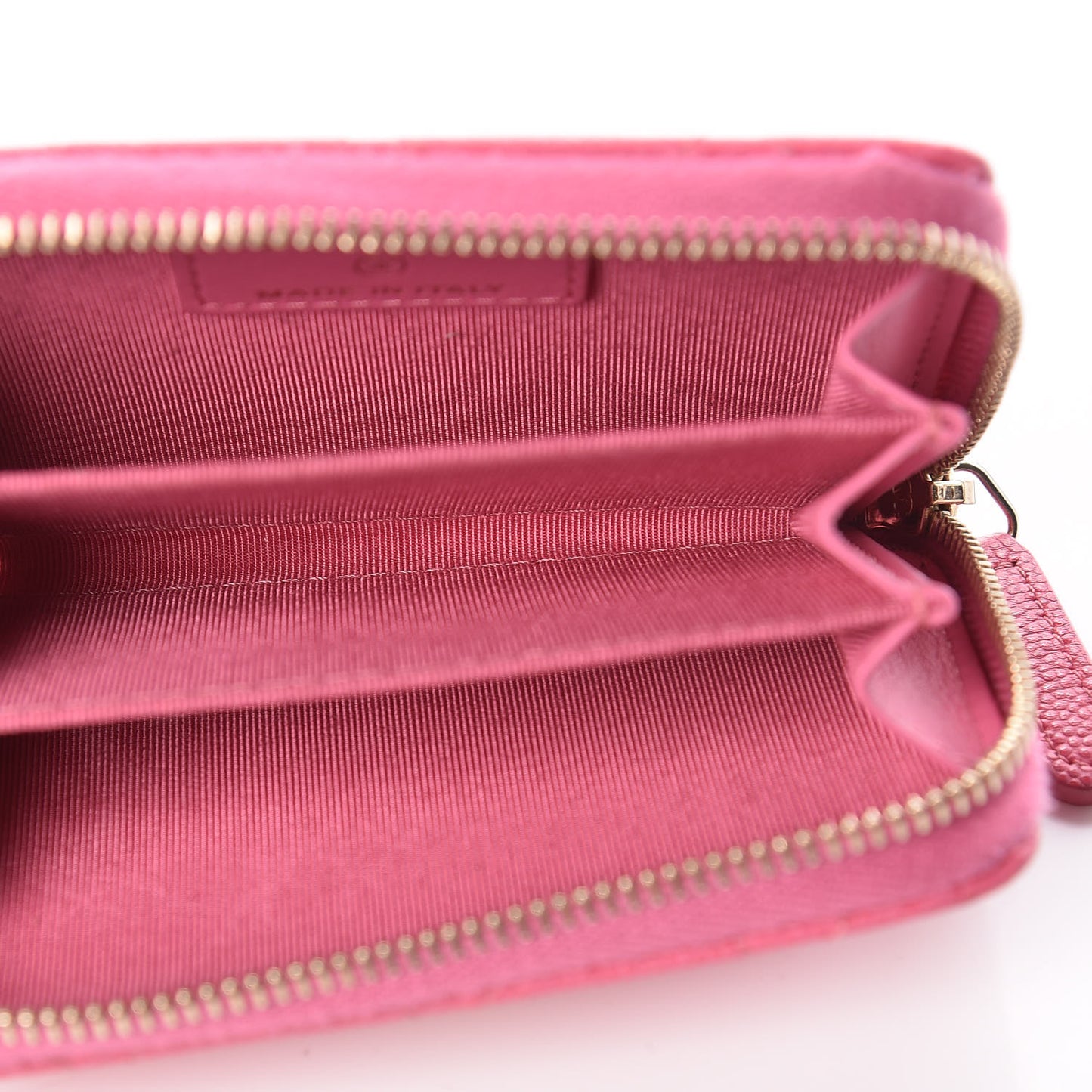 Caviar Quilted Zip Coin Purse Pink
