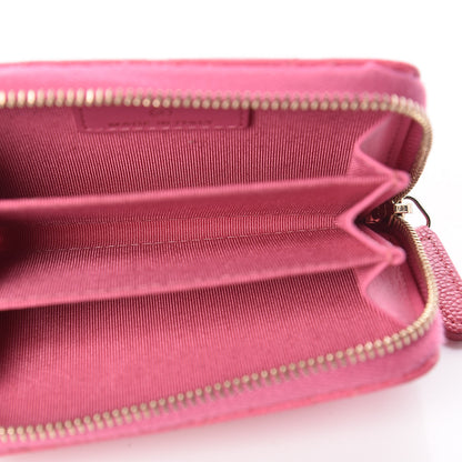 Chanel Caviar Quilted Zip Coin Purse Pink 7 of 10