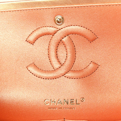 Chanel Metallic Lambskin Quilted Medium Double Flap Golden 6 of 13