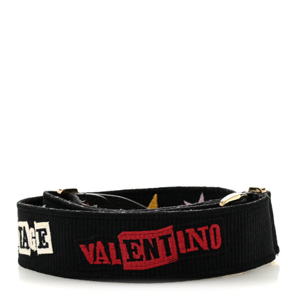 Valentino Garavani X JAMIE REID Canvas Embroidered Rockstud Guitar Strap Black 3 of 10
