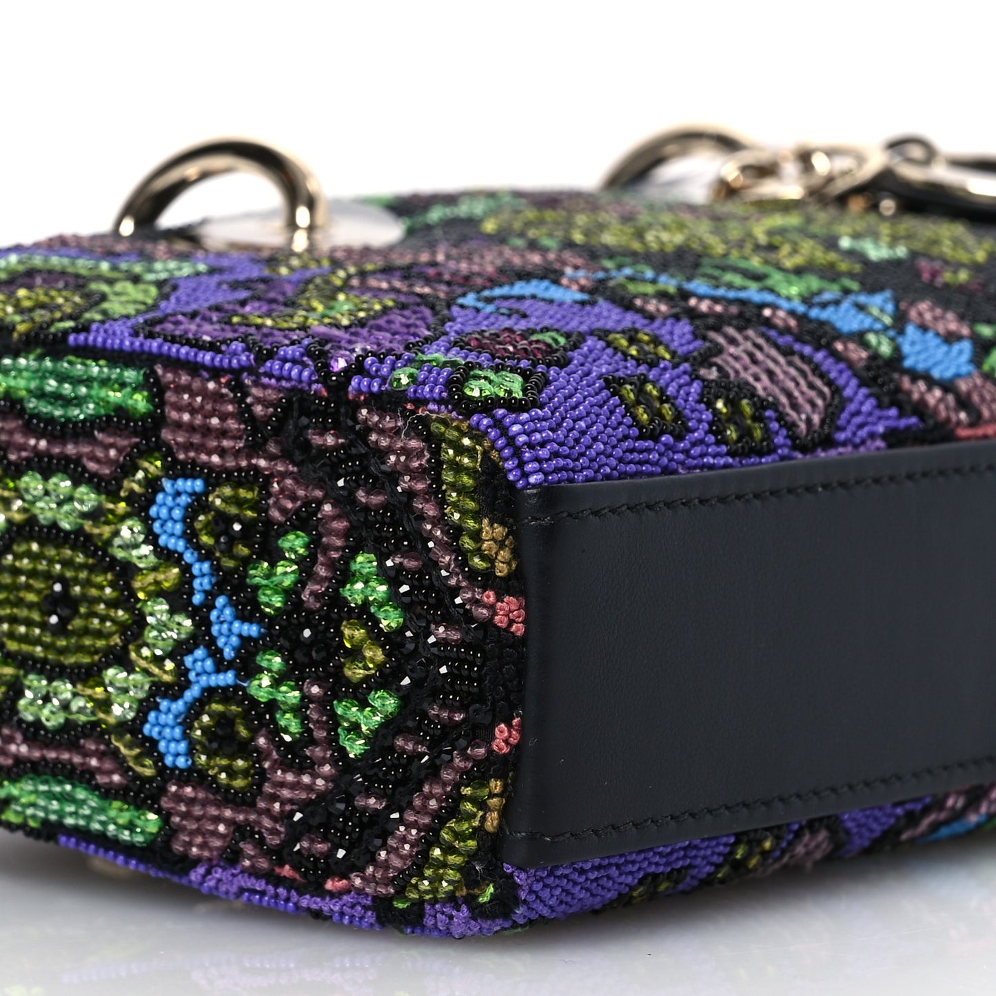 Lambskin Sequin Bead India Embroidered Lady D-Joy Black Multicolor