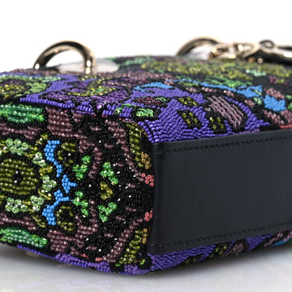 Christian Dior Lambskin Sequin Bead India Embroidered Lady D-Joy Black Multicolor 10 of 12
