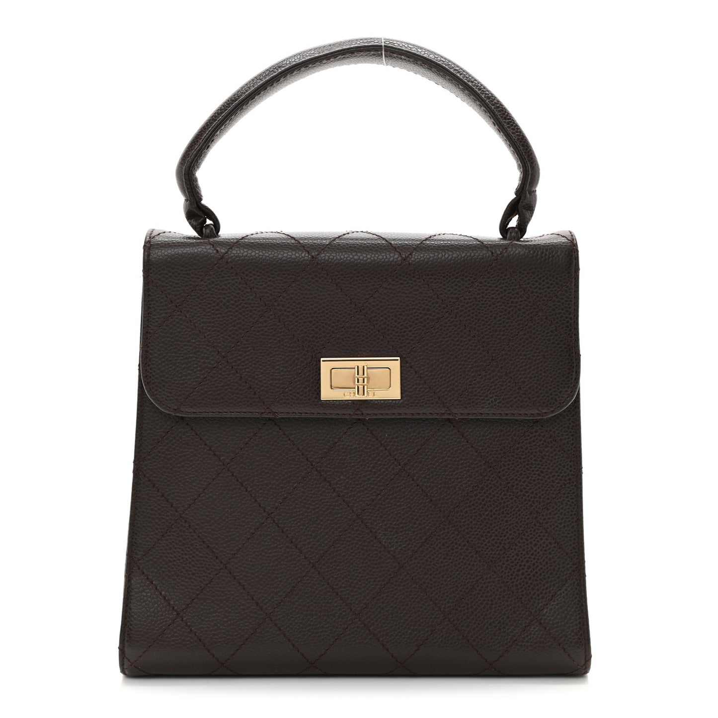 Caviar Quilted Small Kelly Flap Brown