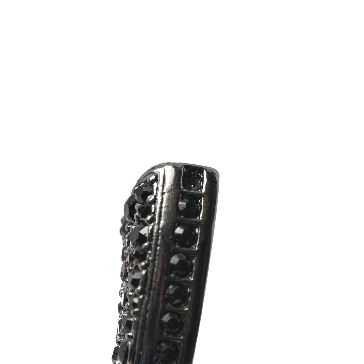 Baguette Crystal Ruthenium CC Paris Dallas Double Gun Drop Necklace