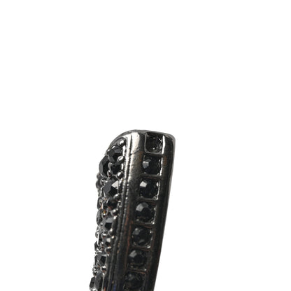 Chanel Baguette Crystal Ruthenium CC Paris Dallas Double Gun Drop Necklace 8 of 9