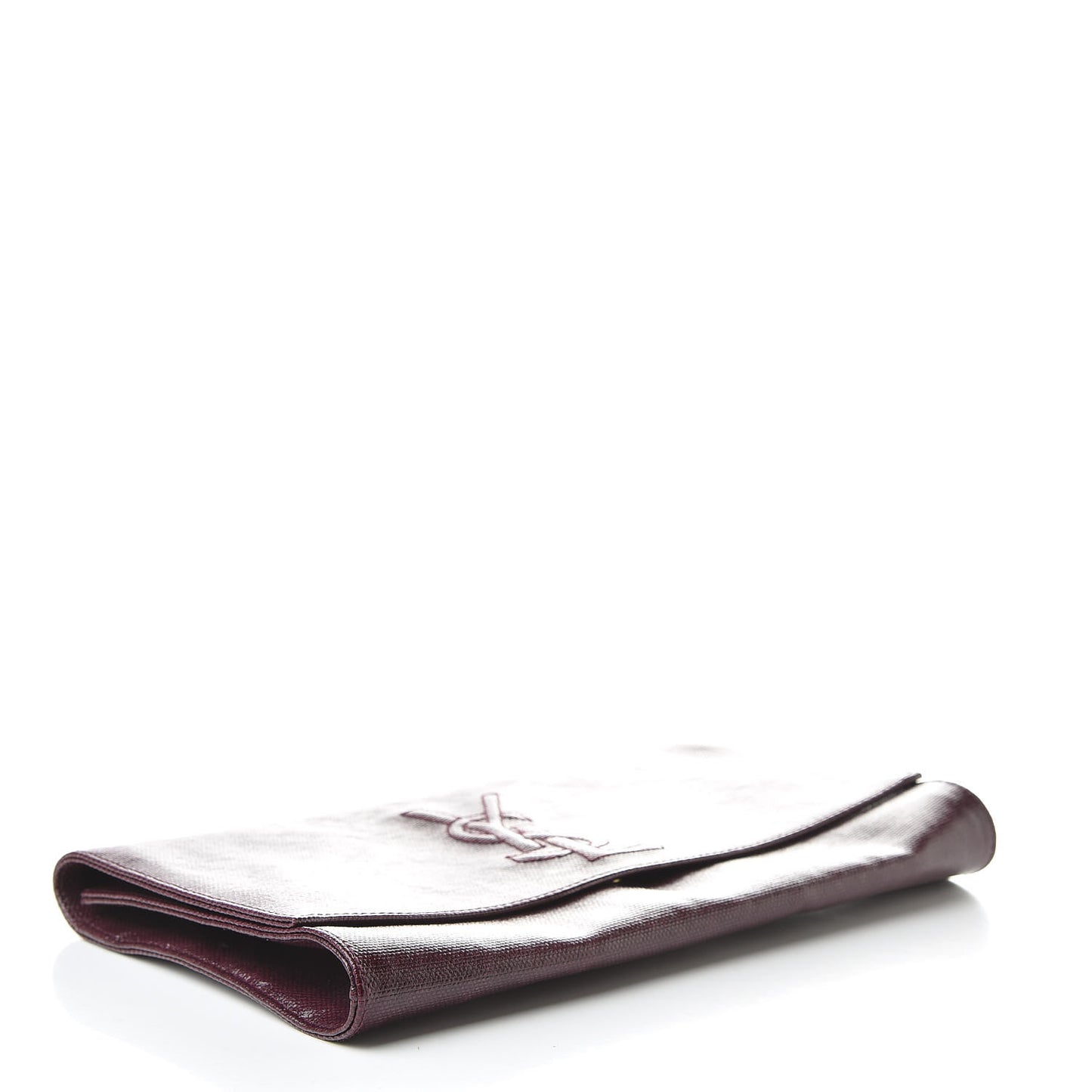 Coated Linen Large Belle de Jour Clutch Prune