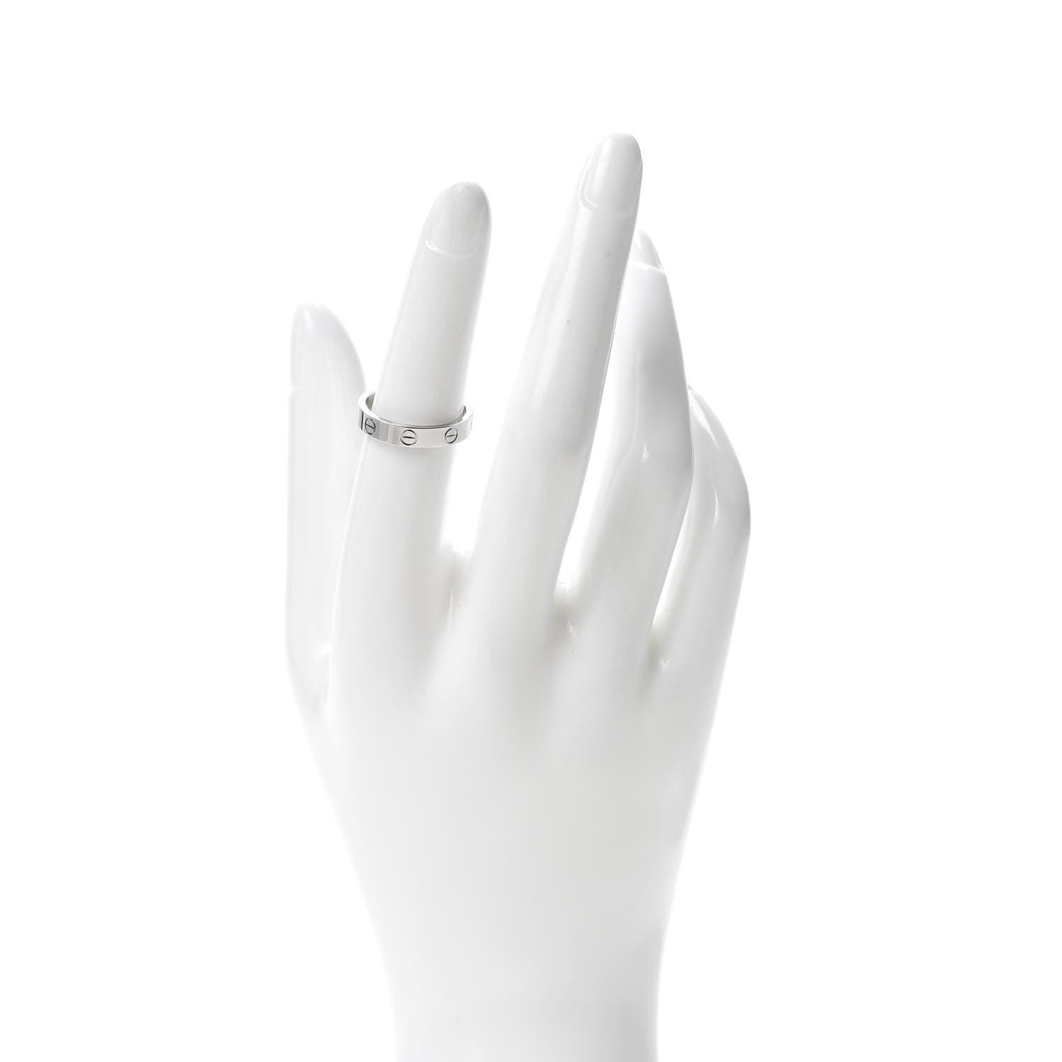 Cartier 18K White Gold 3.5mm LOVE Wedding Band Ring 52 6 2 of 4