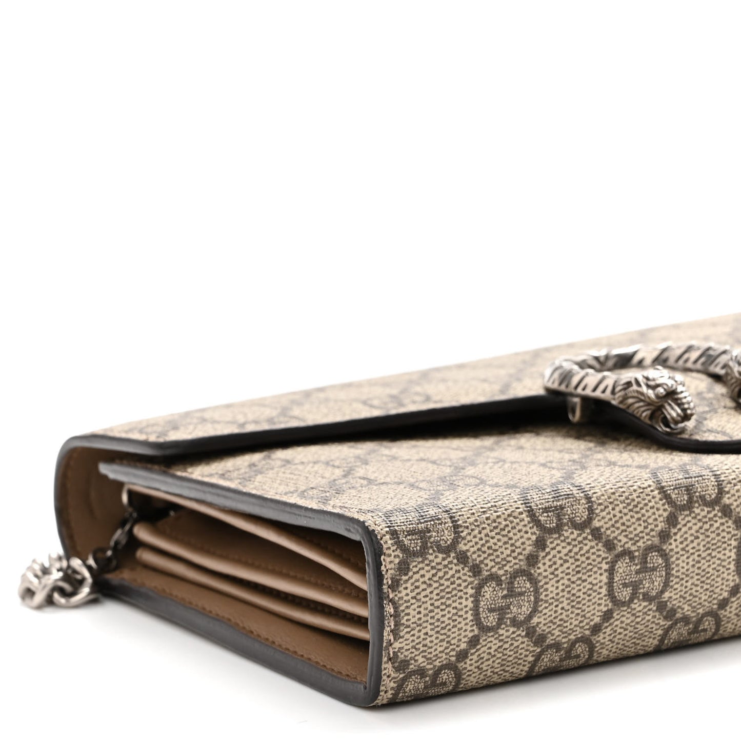 GG Supreme Monogram Mini Dionysus Chain Wallet Beige Taupe