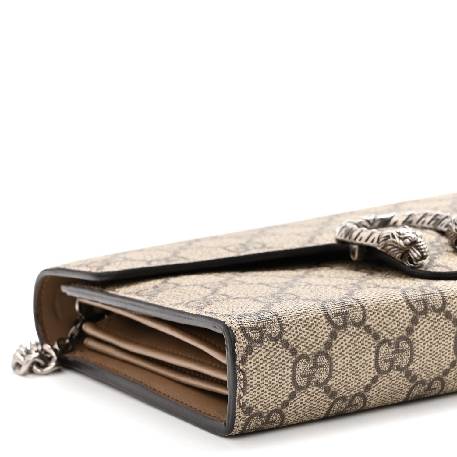 Gucci GG Supreme Monogram Mini Dionysus Chain Wallet Beige Taupe 8 of 9