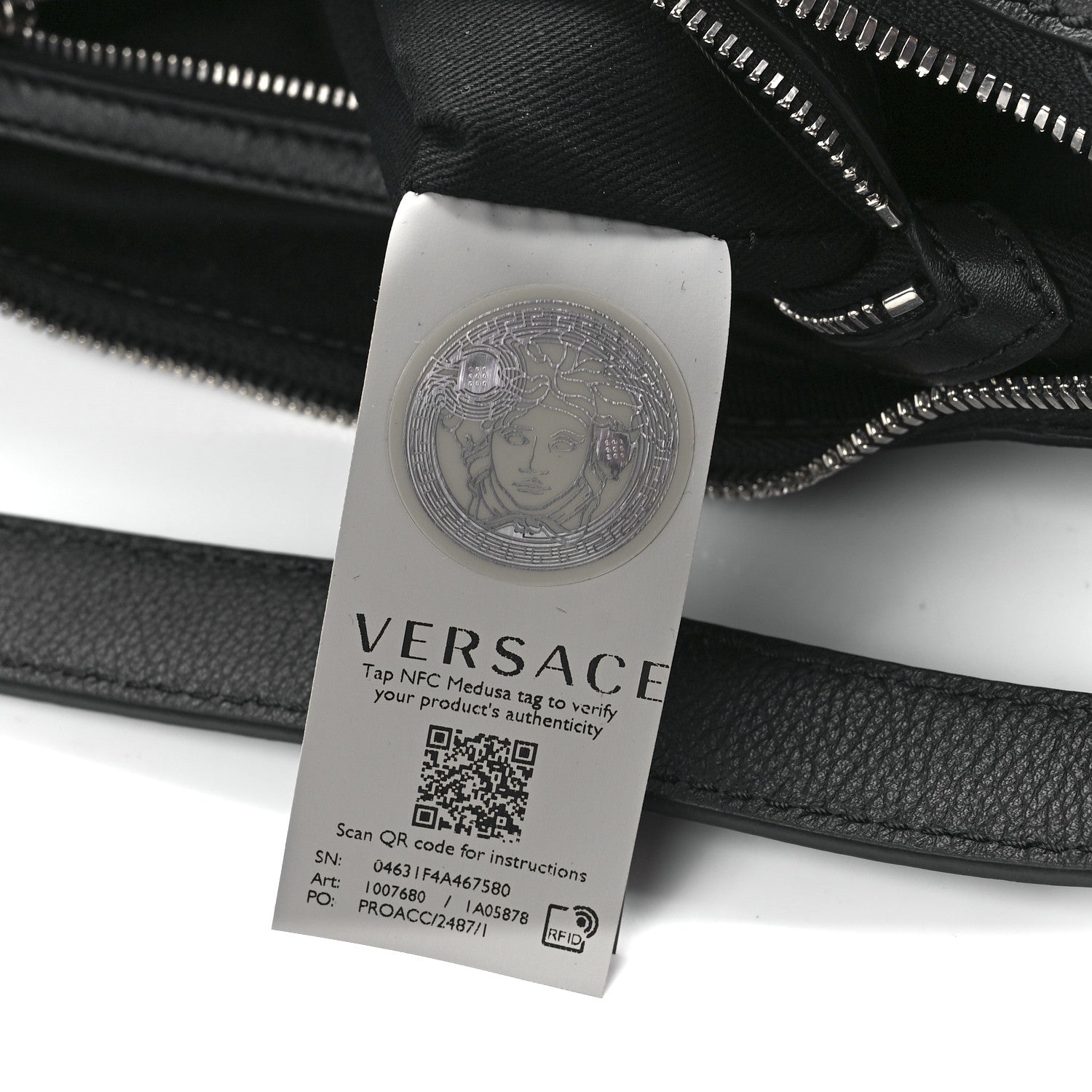 Versace Calfskin Small Repeat Zip Hobo Black 7 of 13
