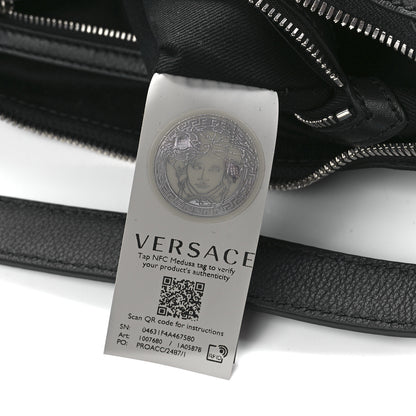 Versace Calfskin Small Repeat Zip Hobo Black 7 of 13