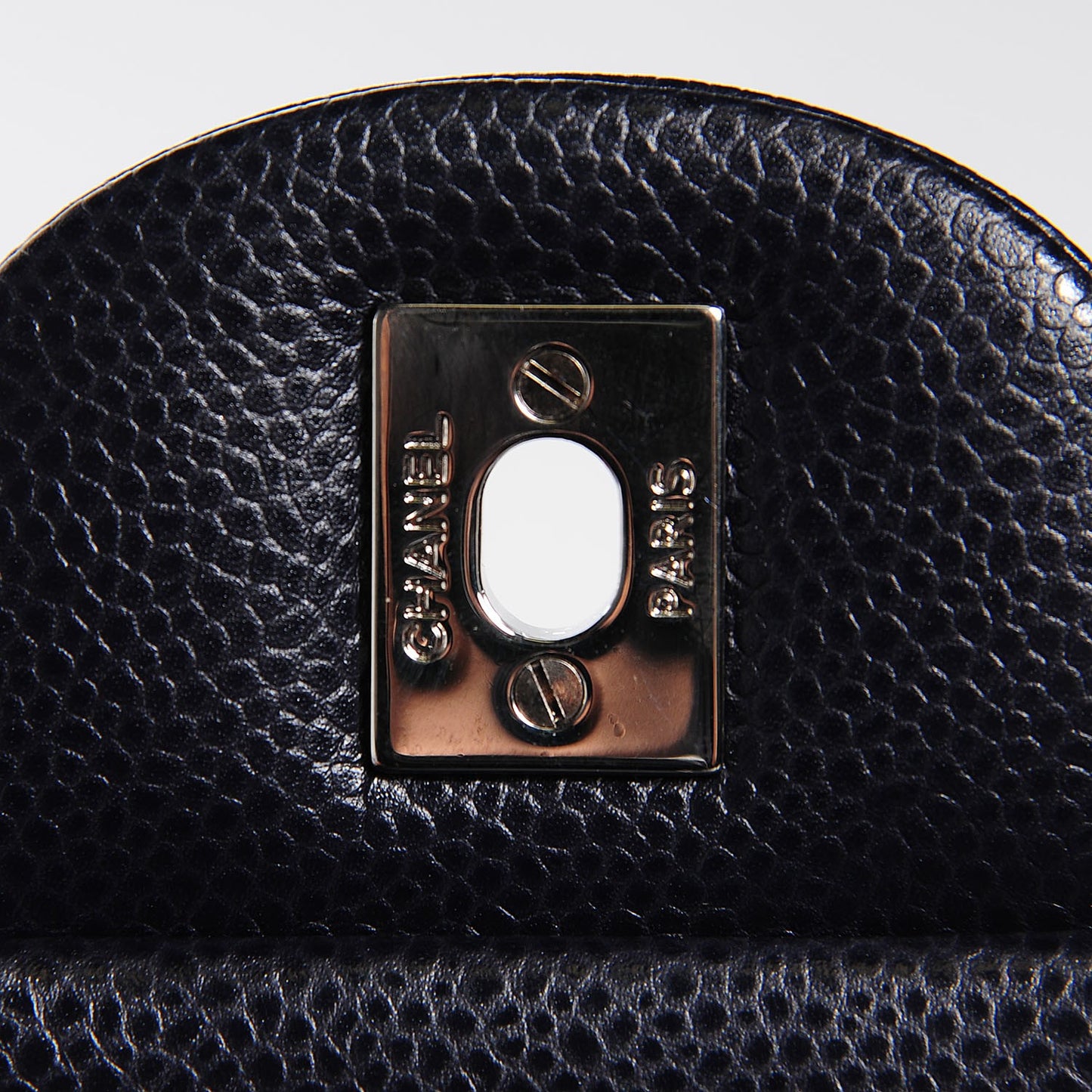 Caviar Quilted Maxi Double Flap Navy Blue