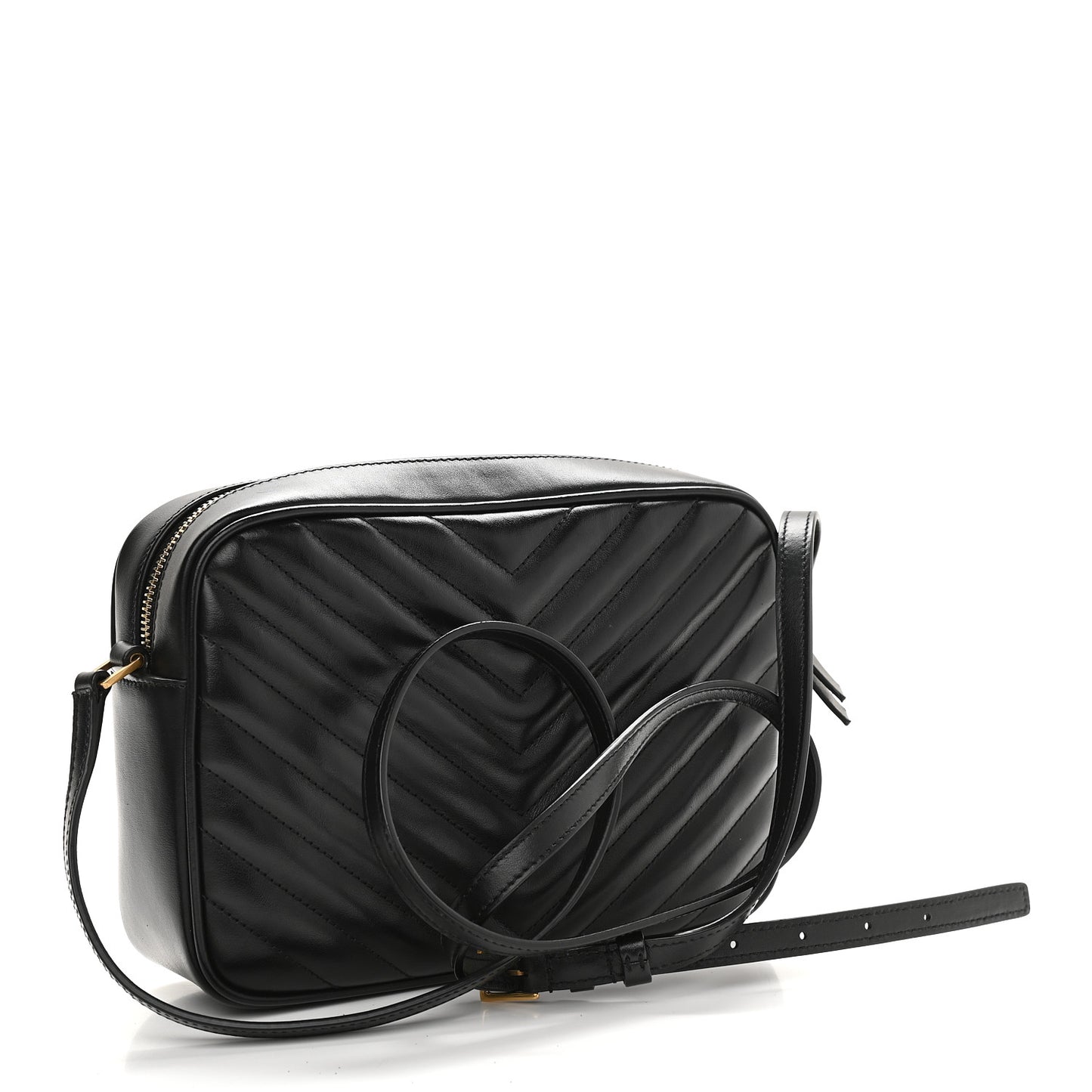 Calfskin Matelasse Monogram Lou Camera Bag Black