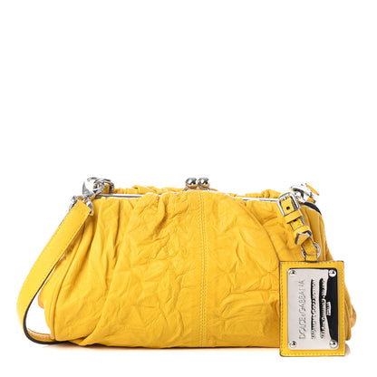 Dolce & Gabbana Calfskin Small Kiss Lock Frame Clutch Giallo 1 of 8