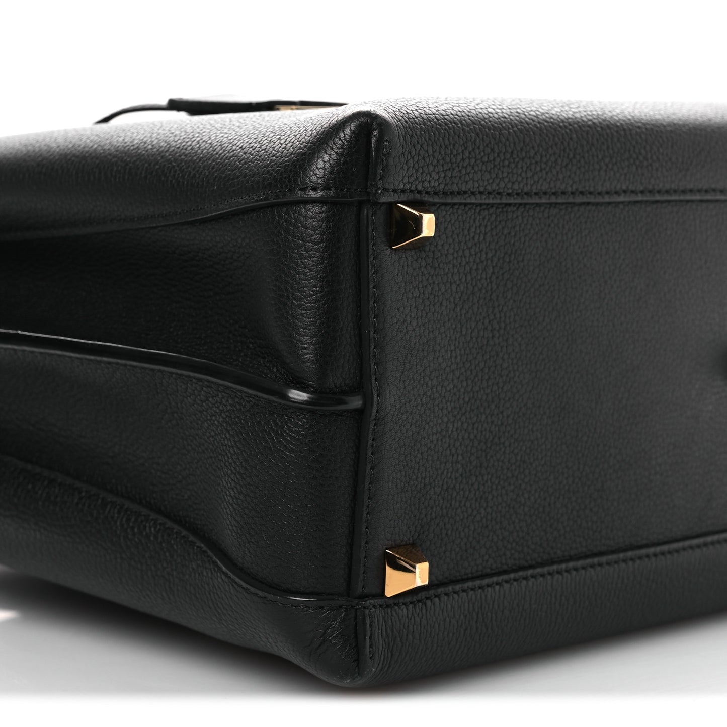 Grained Calfskin Large Milla Tote Black