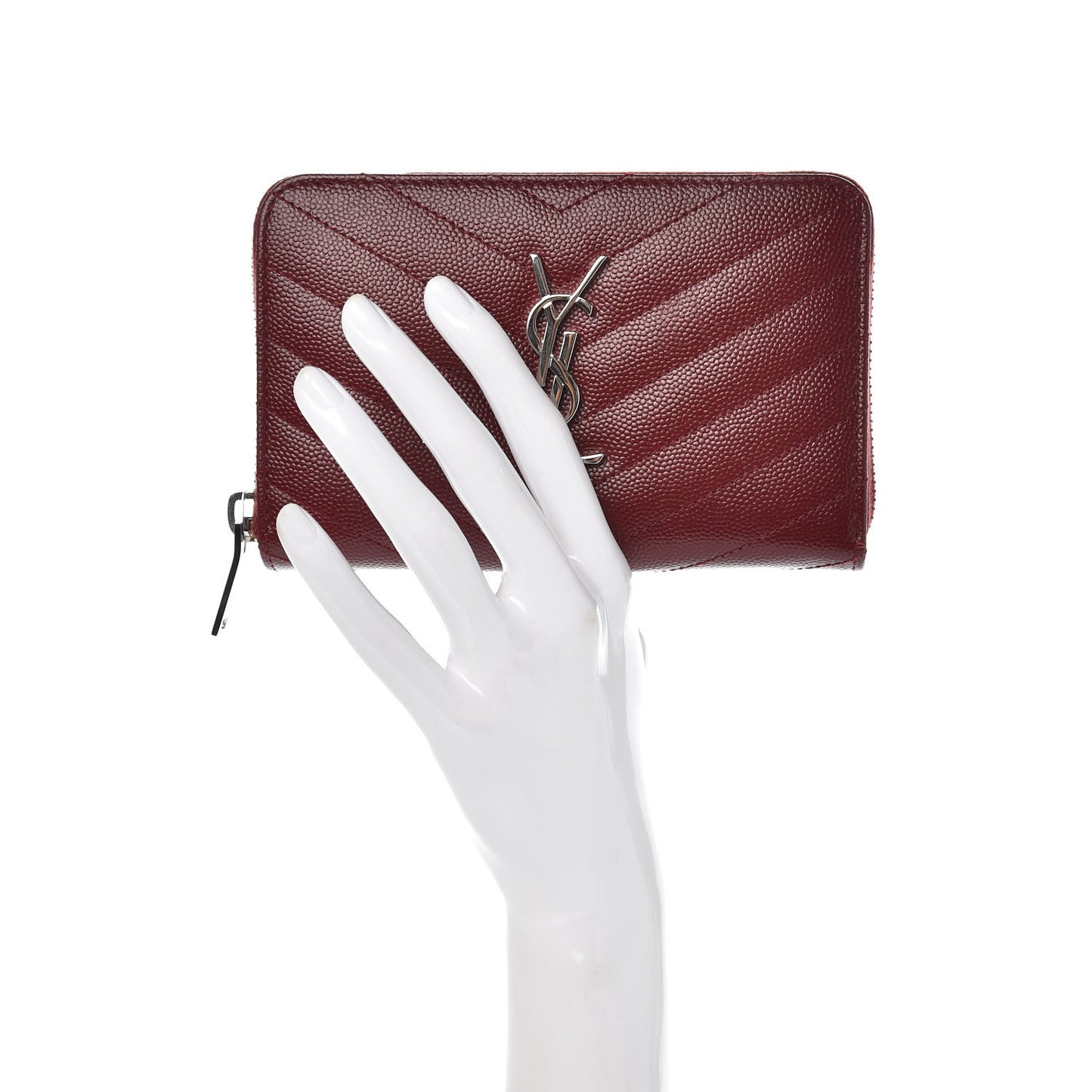 Grain De Poudre Matelasse Chevron Monogram Zip Around Wallet Palissandre