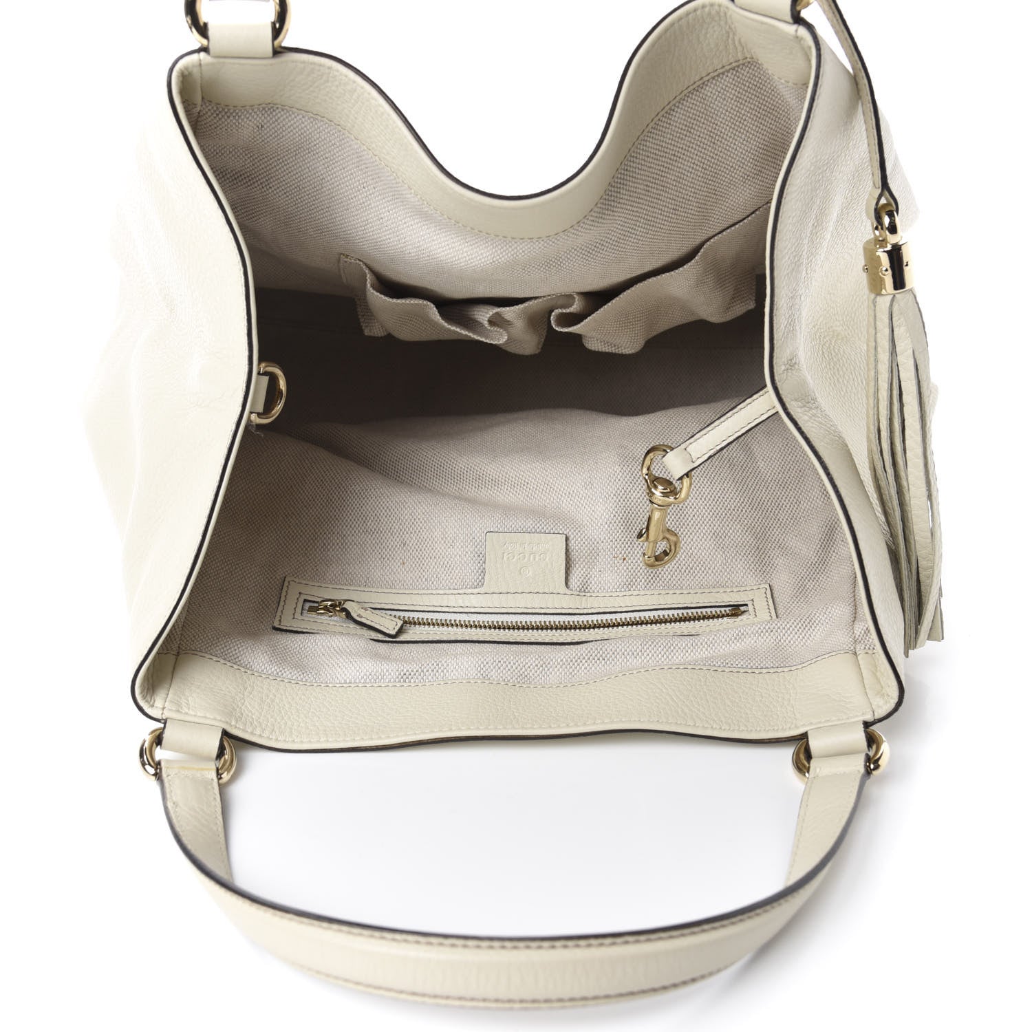 Gucci Pebbled Calfskin Medium Soho Shoulder Bag Off White 6 of 11