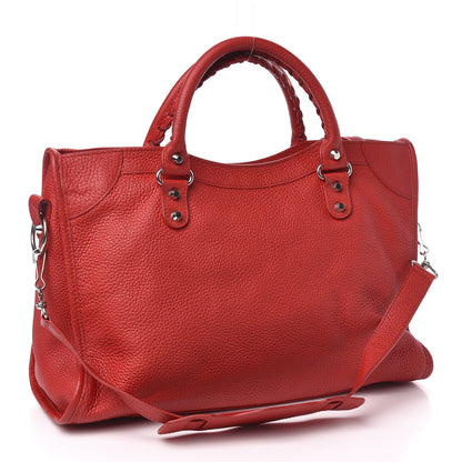 Balenciaga Vibrato Calfskin Classic Silver Hardware City Rouge Cerise 3 of 14