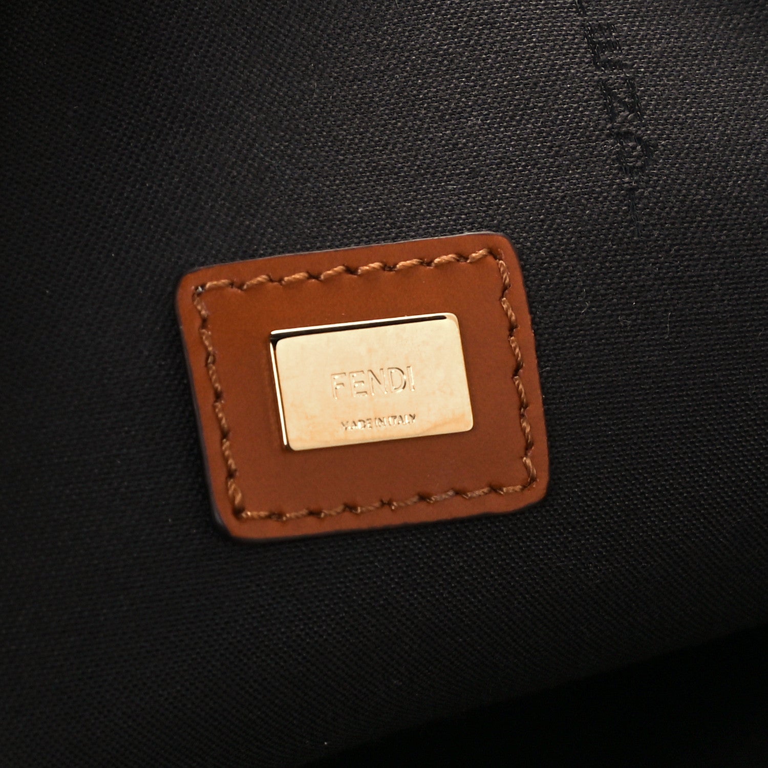 Fendi Vitello King Logo Embossed Large Flat Pouch Cuoio 7 of 11