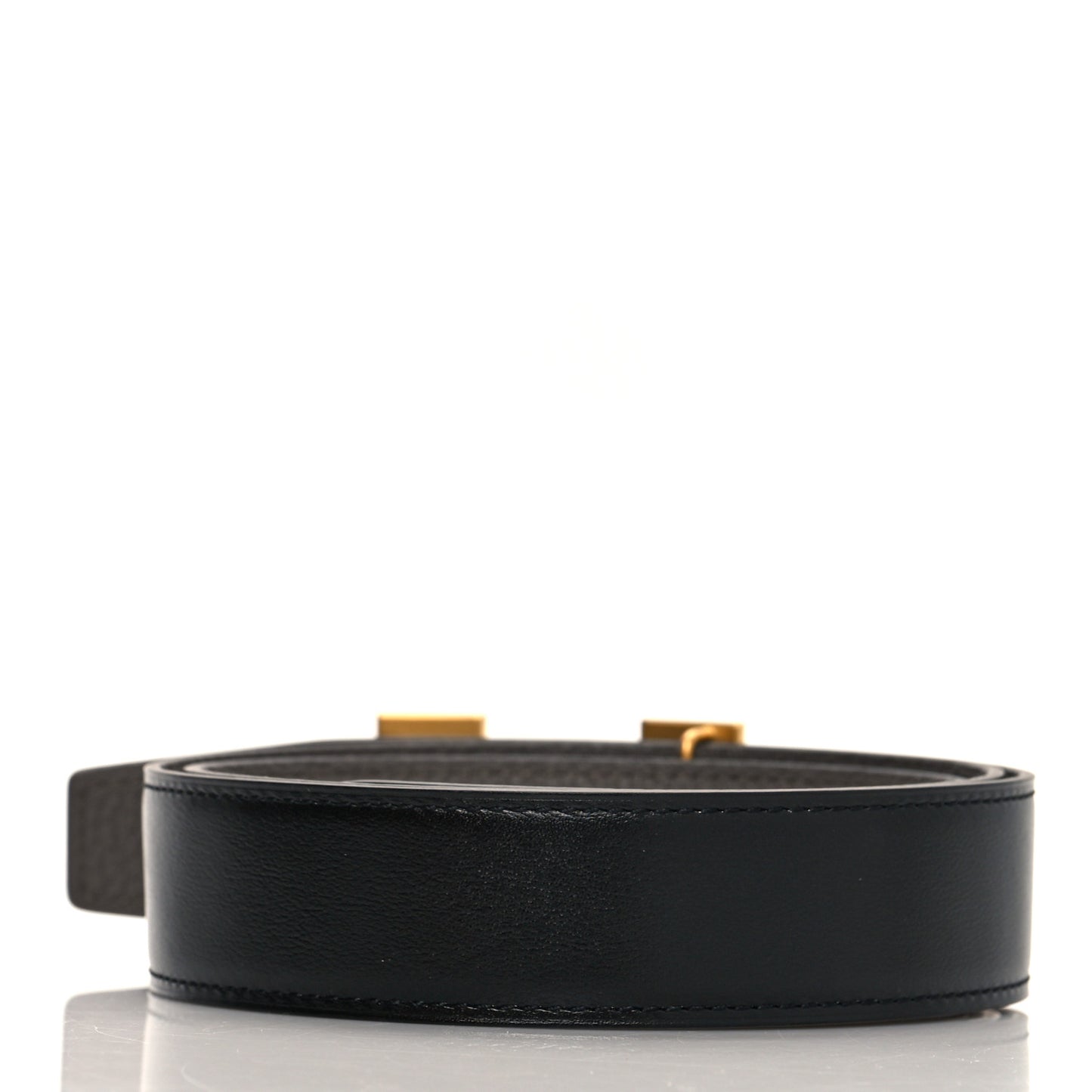 Box Togo Brushed H Belt 90 Black Etain