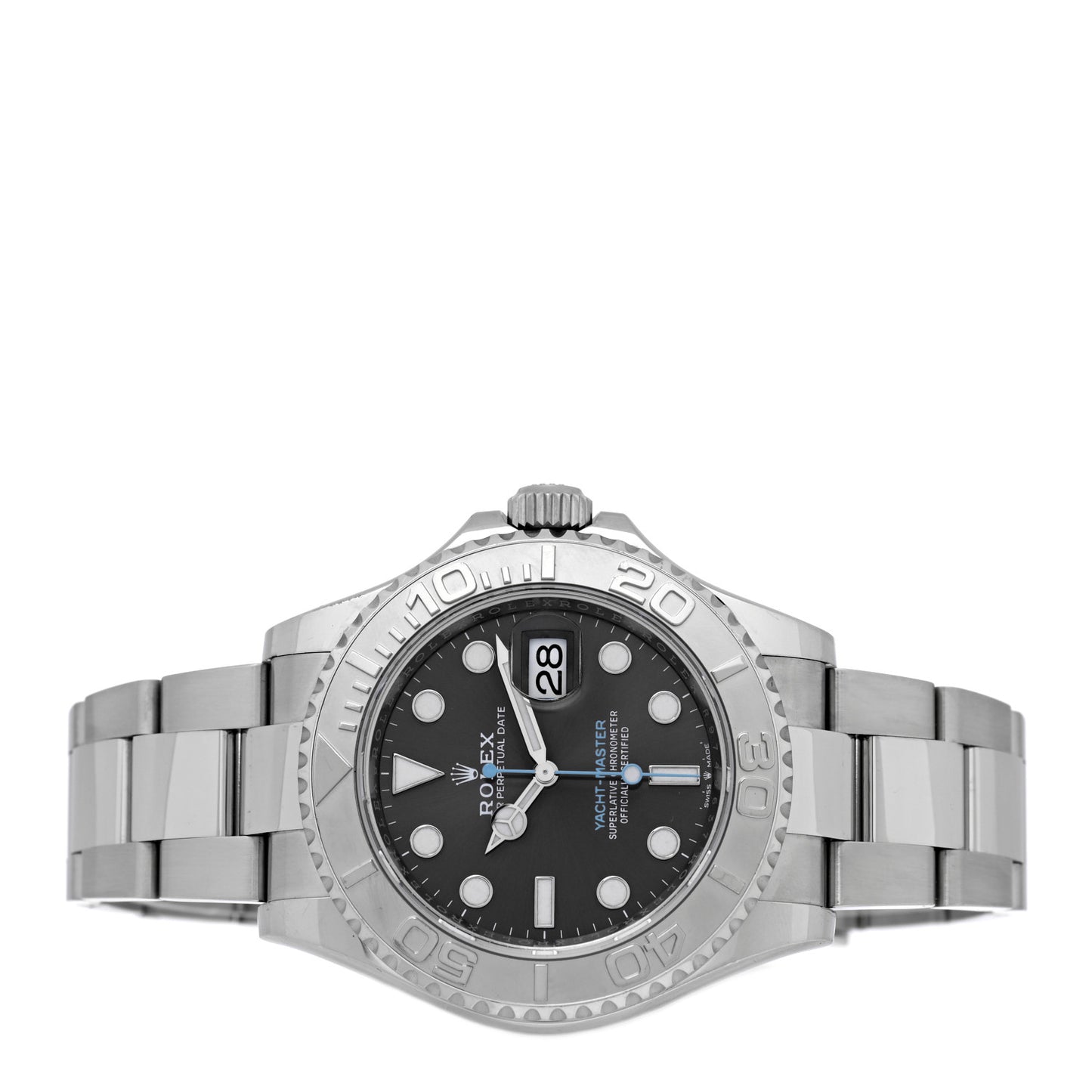 Stainless Steel Platinum 40mm Oyster Perpetual Date Yacht-Master Watch Slate 126622